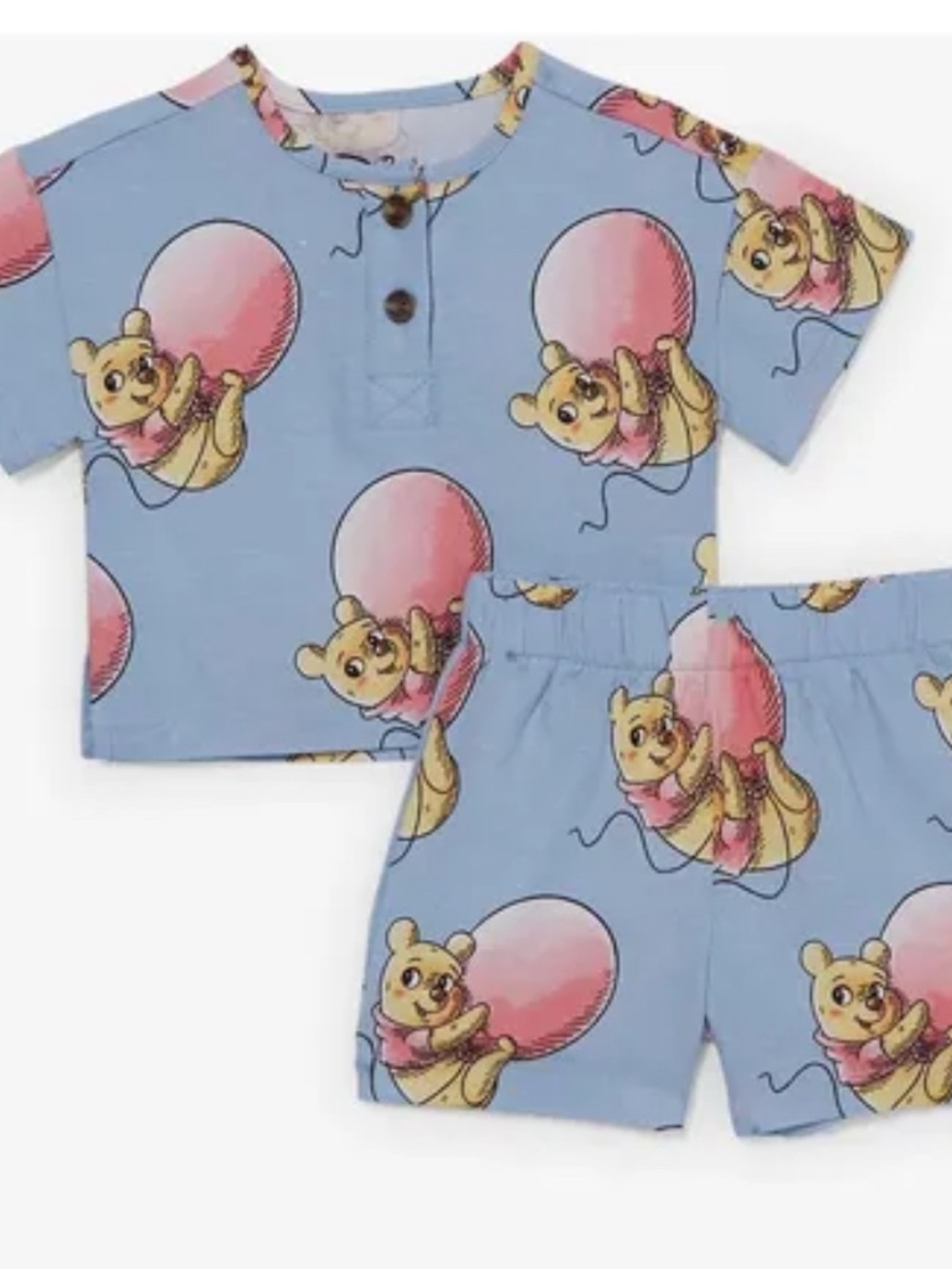 Winnie the Pooh Pink Balloon Short Pajama Set for Kids 18 months Boxlunch